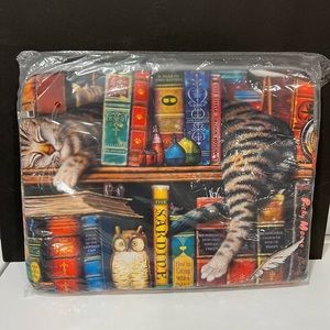 NEW cat and books print laptop bag